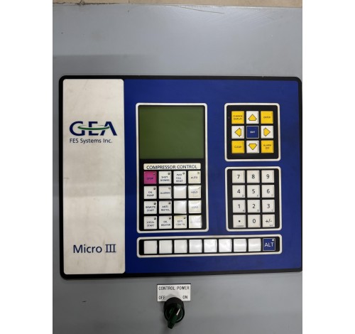 GEA FES SYSTEMS MICRO III SCREW COMPRESSOR CONTROL PANEL 